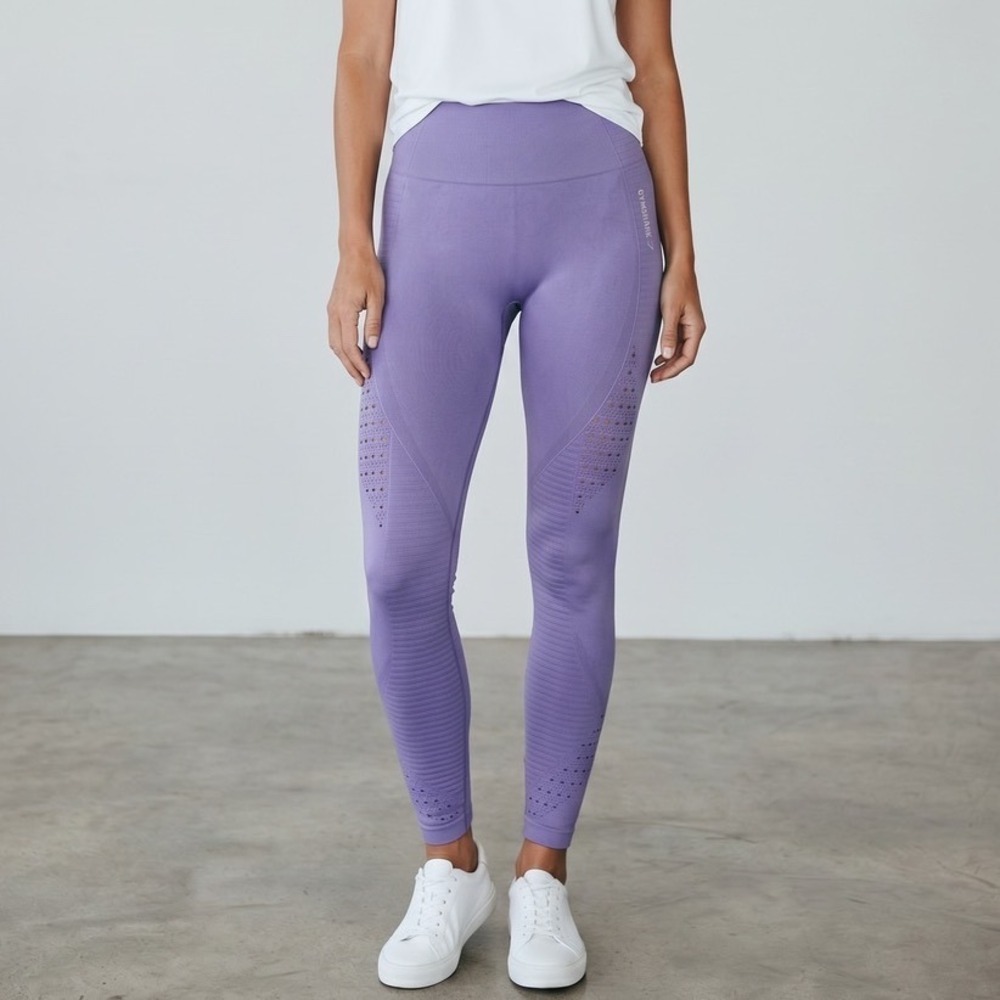 Gymshark Energy+ Seamless Purple High Waisted Eyelet Leggings Womens S Sculpting